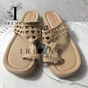 Sandal Wedges Karet Jelly Import Motif Tali Jempol Jaring-Jaring Balance  2305-6