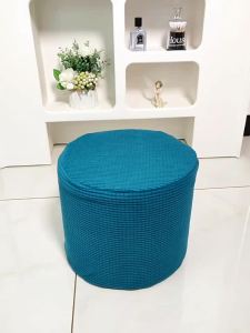 Ottoman Cover Elastic Round Footrest Covers Stretch Slipcover Foot Stool Covers Furniture Protector
