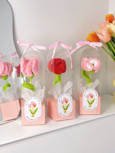Creative Practical Single Rose Bouquet Teachers Day Gift Woven Handmade Gift Box Ideal for Teachers Mothers And Graduations