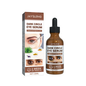 Jaysuing Dark Circles Eye Serum Improve Remove Eye Bags Ginger Butter Vitamin E Oil Lifting Firming Essence Fade Fine Lines Anti Wrinkle Under Eye Care Moisturizing Brighten Skin Care 30ml