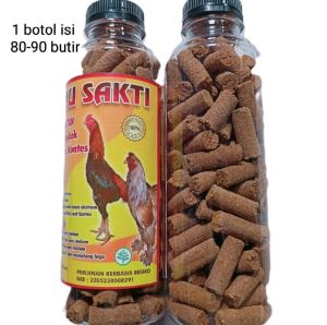 Jamu ayam bangkok dan ayam hias kontes ( isi 13 butir kemasan plastik ) 1 botol isi 80-90 butir