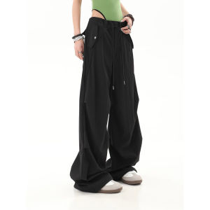 Quần Ống Rộng Nhanh Khô Mùa Hè 2025 Quần Dài Thường Ngày Cho Nữ Cạp Cao Phong Cách Đường Phố Quần Dài Ống Rộng