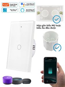 Tuya Công Tắc Thông Minh WiFi RF433 Điều Khiển Từ Xa Không Dây Điều Khiển Bằng Giọng Nói Alexa Interruptor Không Cần Dây Trung Tính Bảng Điều Khiển Cảm Ứng Cho Tự Động Hóa Gia Đình