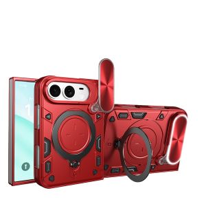 szhaiyu | Magnetic Rotate Ring Holder Funda for IPhone Duo 18 Fold Case Slide Camera Lens Protection Kickstand Protection Phone Cover