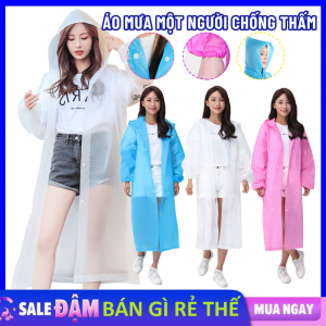 Áo Mưa Kín Người Trong Suốt EVA Phong Cách Thời Trang - Áo Mưa 1 Người Chống Thấm Nước Áo Đi Mưa Không Thấm Nước Có Thể Tái Sử Dụng Cao Cấp Siêu Bền