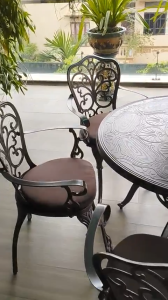 Bộ Bàn Ghế Sân Vườn D100 Chất Liệu Nhôm Đúc Sơn Tĩnh Điện