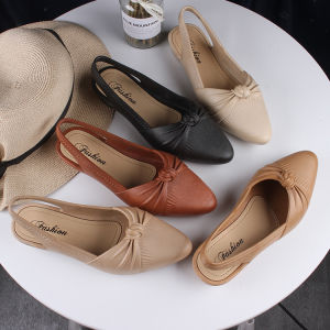 Azgalery SPT-69 Sandal Selop Flat Shoes Wanita Pita Kerut Korean Fashion Style PVC Nyaman Empuk COD