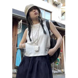 Áo Vest Không Tay Cổ Tròn Dáng Rộng Thời Trang Mùa Hè 2025 Cho Nữ Áo Khoác Ngoài Độc Đáo Áo Vest Nữ Áo Vest Không Tay