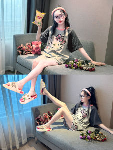 Girls Cotton Pajamas Short Sleeve Home Clothes Summer Outfit Child Home Suit Pure Cotton Comfortable Sleepwear for Kids