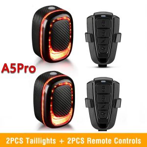 115dB Remote Control Bike Taillight Anti-Theft Vibration Alarm Waterproof Wireless Bike Motorcycle Brake Sensing Rear Lights