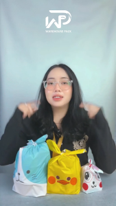 ( 10 Pcs ) Plastik Goodie Bag Karakter Besar 24 x 37 | Kemasan Plastik Karakter Souvenir | Kantong Plastik Cookies Lucu Pesta Perayaan