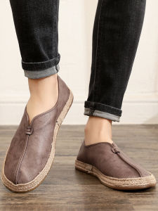 Spring New Retro Style Mens Slip-On Chinese Shoes Beijing Old Style Casual Versatile Trendy Mens Footwear Comfortable Breathable