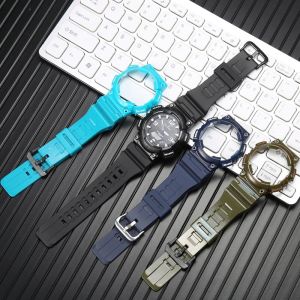 Dây đeo nhựa trường hợp cho CASIO AQ-S810W AQ-S810 người đàn ông của thể thao ngoài trời không thấm nước Watchband Đồng hồ cao su Phụ Kiện Vòng đeo tay