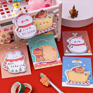 YESPERY 30 Sheet/Pack Cartoon Cute Christmas Bear Post-it Notes Ins Style Students Label Stickers Messages Notes Stickers