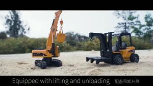 DOUBLE GREAT KOLEKSI DIY RC KONSTRUKSI EXCAVATOR BEKO DOSER DUMP CRANE FORKLIFT HENGJIAN