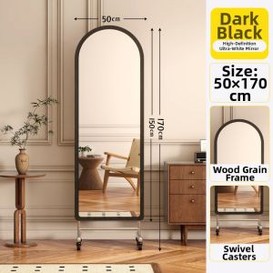 Rotating Mobile Full-length Mirror with Vintage Style