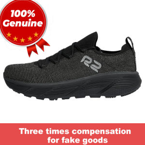 R2realrun WUJI Professional Marathon Running Shoes Fly Knit Ultra-Light Thick-Soled Cushioning Anti-Slip Black