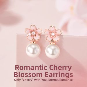 Floral Pearl Design Stud Earrings S925 Silver