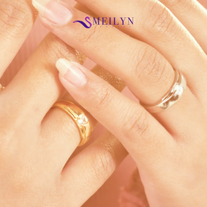 MEILYN Cincin Kawin Wanita Mata 1 Tunangan Perhiasan lapis Emas 18K  All Series