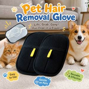Teekland Pet Electrostatic Hair Removal Gloves Reusable Hair Scrubber Sticky Hair Brush Carpet Hair Cleaner for Furniture Car Couch Clothes Bedding Carpet