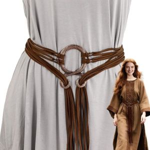 Viking Rope Belt - Viking Costume Women Medieval Belt with Troll Cross Witch Accessories Halloween Cosplay