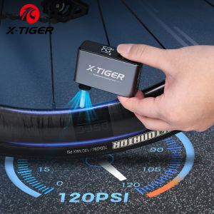 X-TIGER120PSI Electric Bicycle Air Pump Mini Portable Rechargeable Tire Inflator Bicycle Motorcycle Air Pump