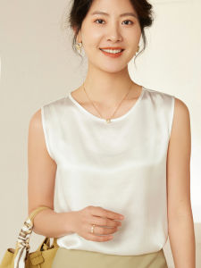 YAKUER | Silk Sleeveless Top Black