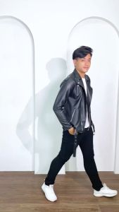 Jaket Semi Kulit Double Kerah Ramones: Jaket Kulit Rock N Roll Terbaru A480