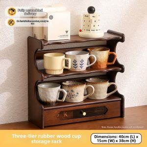 MEIZHULIJIA | Solid Wood Minimalist Display Rack Drawer