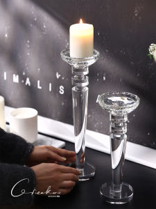 Elegant European Crystal Candle Holder Transparent Home Decor Romantic Restaurant Dinner Party Table Decoration Accessories