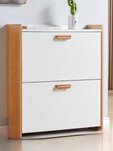 Full-Size Ultra-Thin Two Tilting Simple Home Entrance Corridor Dormitory Space-Saving Color Matching Assembly Narrow Short Shoe Cabinet