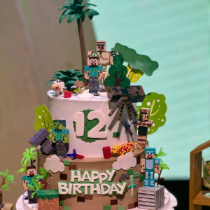 My World Theme Birthday Decoration Cake Doll Spider Steve Toy Display World of Warcraft Cartoon Paper Craft Gift for Boys