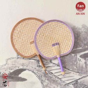 ZIYINGCHA | Handmade Wheat Straw Vintage Style Chinese Fan