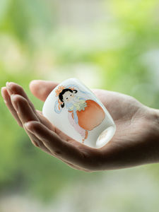 Hand-Painted High-End Ice Jade Porcelain Tea Cup Ceramic Tea Set Ladys Tea Cup Single for Drinking Tea Chinese Style Home Use