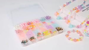 DIY 24 Grid Beads Set Kids Toy Girls Mix Color Bead Bracelet Jewelry Making Craft Accessories