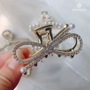 Kẹp tóc nữ đính đá Eleanor Accessories kẹp càng cua ngọc trai nhân tạo phụ kiện tóc 5752
