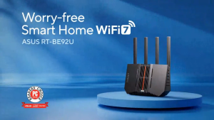 ASUS RT-BE92U BE9700 Tri-band WiFi 7 Router supports new 320MHz bandwidth & 4096-QAM Multi-link operation (MLO) AI WAN detection AiMesh support subscription-free network security and comprehensive VPN features Smart Home Master