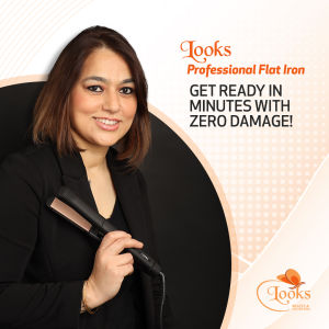 LOOKS PROFESSIONAL LUXURY HAIR CERAMIC COATED MINI FLAT IRON - HAIR STRAIGHTENER / CURL / FLIP