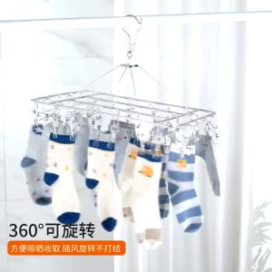 50 Clips Stainless Steel Clothes Drying Clothes Hanger Clips Multi Space Saving Windproof Non-Slip Hanger Dormitory Balcony for Sock Baby Clothes Underwear ipitan ng mga damit