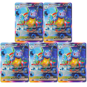 Keeppley | Homemade English Pokmon Opalescent Effect Style Squirtle Blastoise Wartortle Charizard Venusaur Bulbasaur Game Card Toy