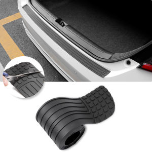 SEAMETAL Car Trunk Rear Bumper Guard Strip 104x8.5cm Rubber Door Sill Plate Protector Mouldings Pad Trim Cover Strip