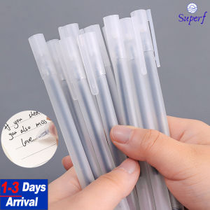 【From Manila】Transparent Frosted Gel Pen 0.5mm Bullet Point Fountain Pen Learning Stationery Office Supplies