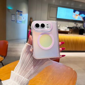 Luxury Dopamine Laser Magnetic Case for iPhone Duo Hinge Protection for Magsafe Gradient Color IMD Cover for iPhone DUO 2026 New