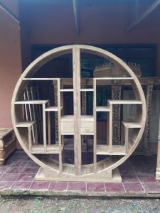 RAK HIASAN PARABOLA KAYU JATI PERHUTANI