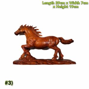 Wood Craving Varieties Fortune Horse 风水摆件红檀木雕刻生肖马摆件红木质马到成功