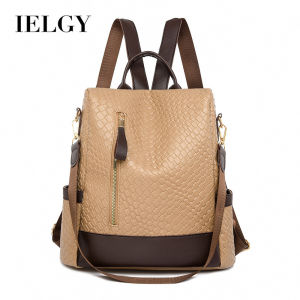 IELGY กระเป๋าเป้ของผู้หญิงแฟชั่นฉบับภาษาเกาหลีเรียบง่ายกระเป๋านักเรียนเข้ากับทุกชุดการเดินทางพักผ่อนความจุขนาดใหญ่