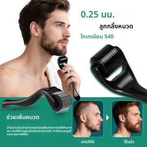 0.2/0.25/0.3 มม.Derma Roller สําหรับผิวเครา Hair Growth Face Massager Scalp Roller 540 Micro เข็มไทเทเนียมแต่งหน้าเครื่องมือความงาม