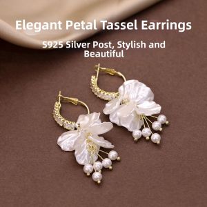 YICAN | Elegant and Fairy-like Flower and Tassel Silver Earrings