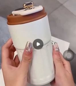 Termos Air Panas Dingin Kopi Suhu LED 500 ml Tali Trendy Free Box