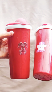 Multi Tumbler Anak RedGlitter TwinTulipware Botol Minum 620ml BPA Stiker UVDTF Karakter AntiTumpah